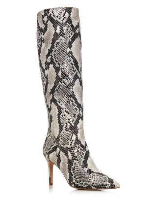 Lenni Snake-Embossed Leather Tall Boots 