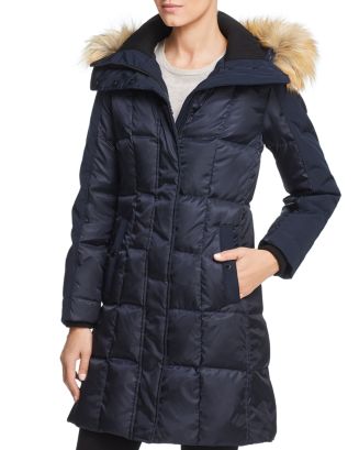 Vince camuto faux cheap fur trim hooded jacket