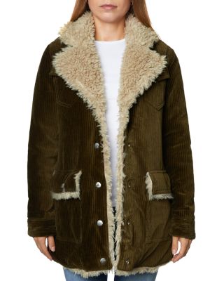 sage collective faux fur cocoon jacket