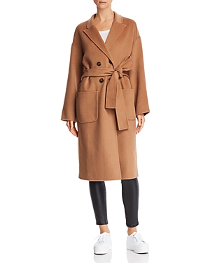 Shop Anine Bing Dylan Wool & Cashmere Trench Coat In Brown