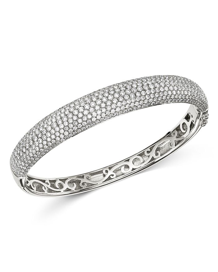 Bloomingdale's Pave Diamond Bangle In 14k White Gold, 5.0 Ct. T.w. - 100% Exclusive