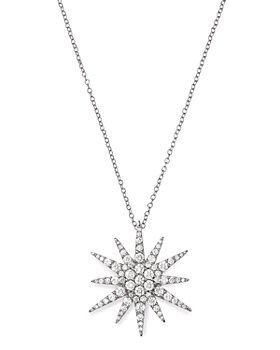 Bloomingdale's - Diamond Starburst Pendant Necklace in 14K White Gold, 1.5 ct. t.w. - 100% Exclusive