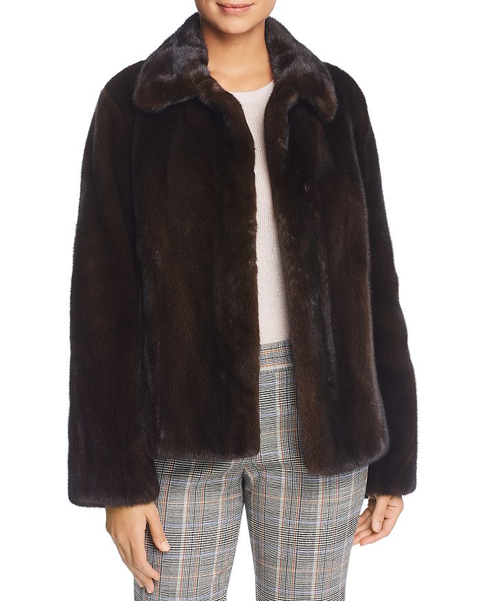 Maximilian Furs X Zac Posen Short Mink Fur Coat - 100% Exclusive In Mahogany