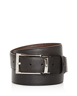 Shop Montblanc Men's Contemporary Reversible Leather Belt In Black/brown