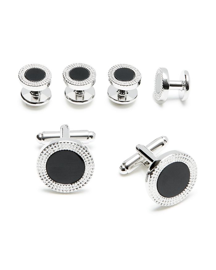 The Men's Store at Bloomingdale's Engraved Circle Stud & Cufflink Set ...