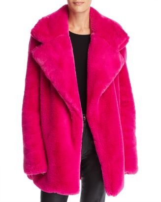 MILLY Riley Faux Fur Coat Bloomingdale s