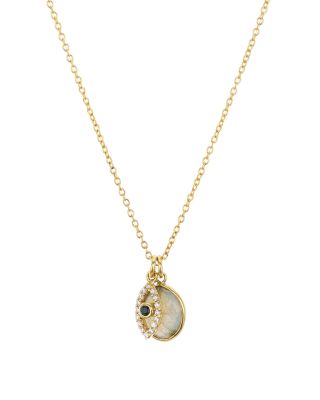 gold necklace with stone pendant