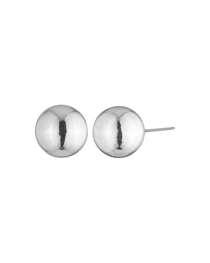 Ralph Lauren Lauren Lauren  Large Sphere Stud Earrings In Silver