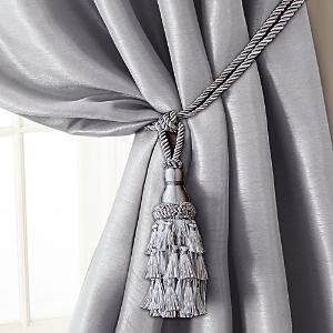 Elrene Home Fashions Charlotte Tassel Curtain Tieback In Silver