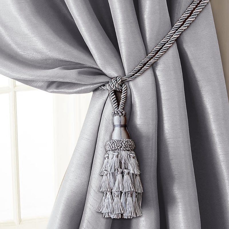 Elrene Home Fashions Charlotte Tassel Curtain Tieback In Silver