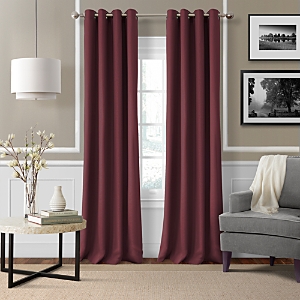 Elrene Home Fashions Essex Solid Curtain Panel, 50 X 95 In Aubergine