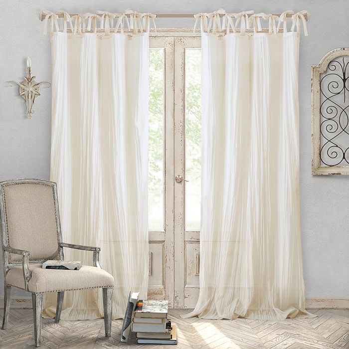 Shop Elrene Home Fashions Jolie Semi-sheer Pleated Curtain Panel, 52 X 95 In Soft Blue