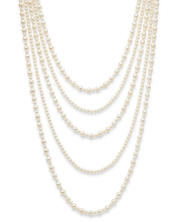Bloomingdale's Cultured Freshwater Pearl Five Row Necklace, 16-30 - 100% Exclusive In White