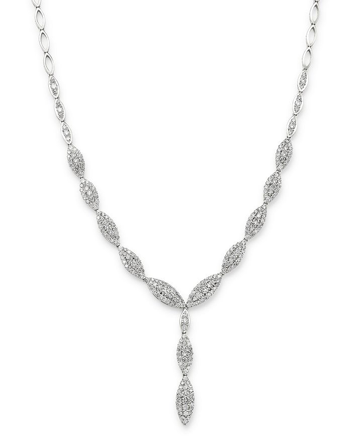 Bloomingdale's Diamond Cluster Y Necklace In 14k White Gold, 4.90 Ct. T.w. - 100% Exclusive