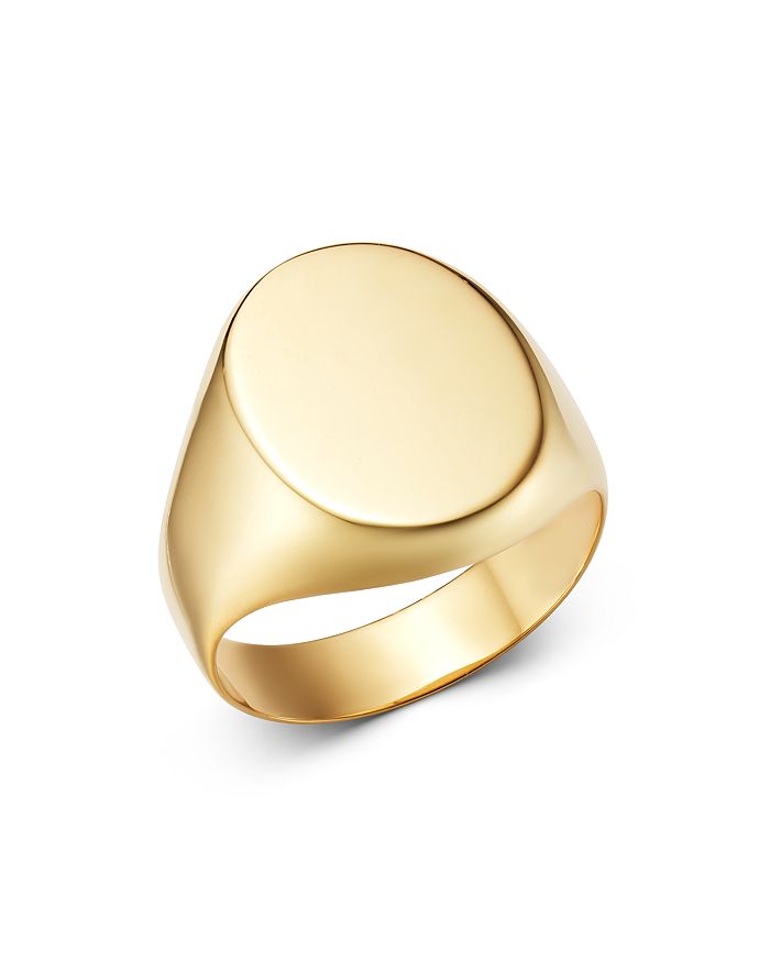 Moon & Meadow 14k Yellow Gold Oval Signet Ring - 100% Exclusive