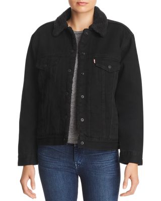 levi's ex boyfriend sherpa jacket black