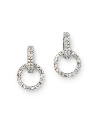 diamond circle drop earrings