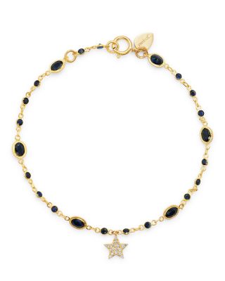 Meira T - 14K Yellow Gold Blue Sapphire and Diamond Star Bracelet