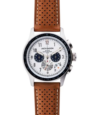 JACK MASON WHITE RACING CHRONOGRAPH STAINLESS STEEL WATCH outlets 42MM