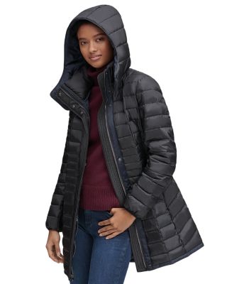 marc new york marble packable hooded puffer coat