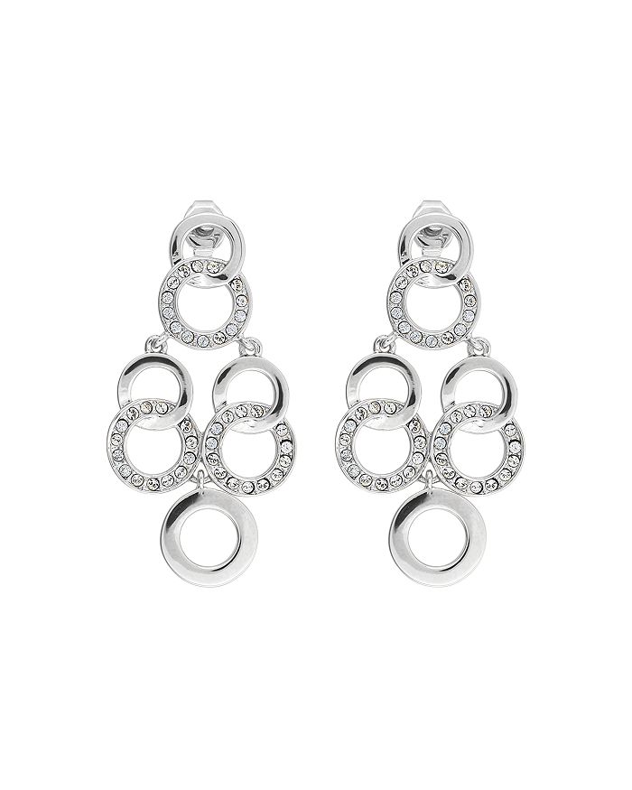 Adore Interlocking Rings Chandelier Earrings In Silver