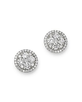 Bloomingdale's - Diamond Circle Halo Stud Earrings in 14K White Gold, 1.0 ct. t.w. - 100% Exclusive