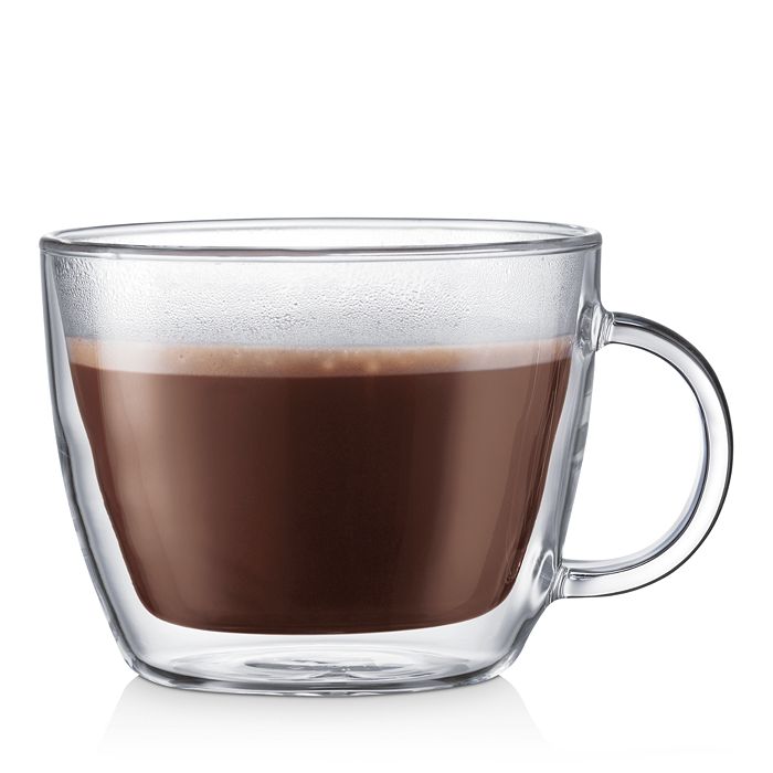 Bodum Bistro Double-wall Cafe Latte Cup, Set Of 2 In Clear