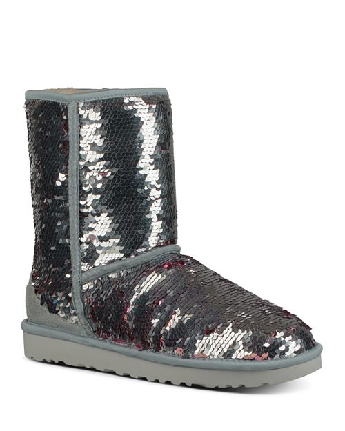 UGG® Women's Classic Round Toe Sequin Short Boots | Bloomingdale's