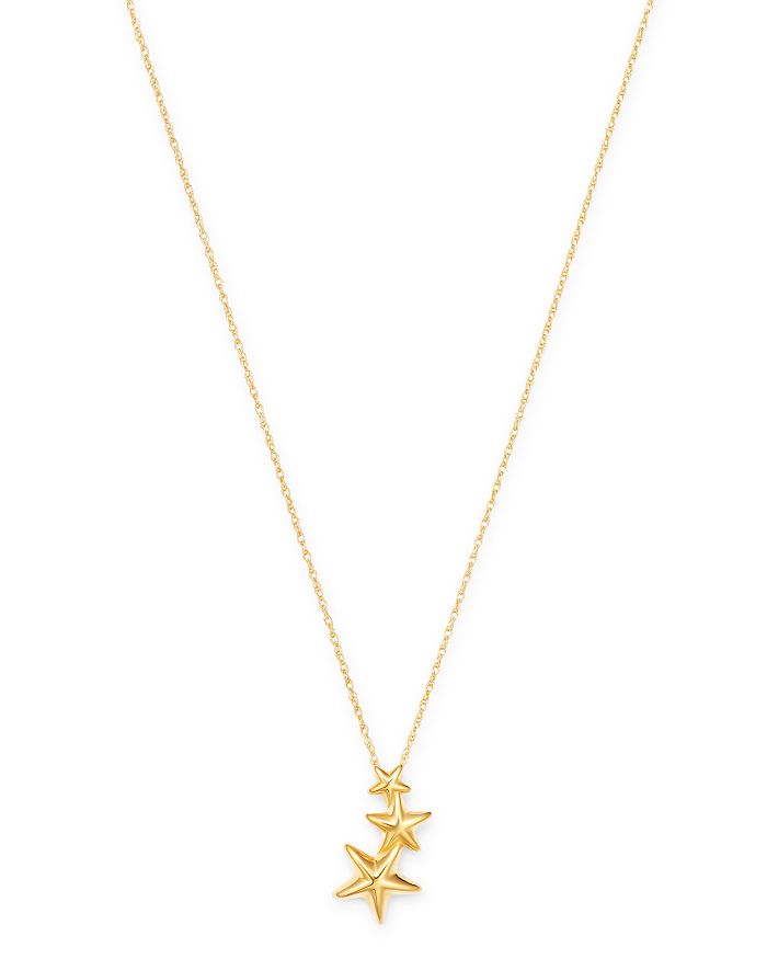 Moon & Meadow Triple Shooting Star Pendant Necklace In 14k Yellow Gold - 100% Exclusive