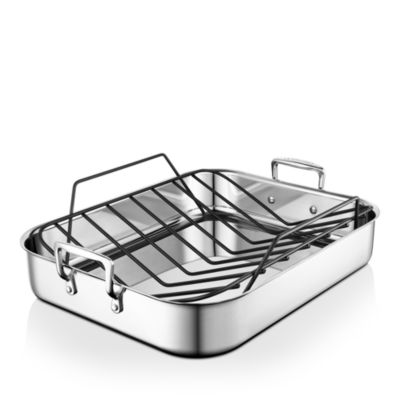 Le Creuset Stainless-Steel Roasting Pan with Nonstick Rack