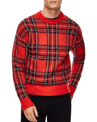 red tartan sweater
