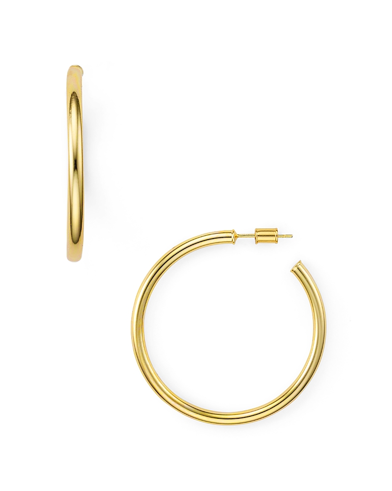 Aqua Hoop Earrings In 18k Gold-plated Sterling Silver, 18k Rose Gold-plated Sterling Silver Or Sterling S In Gold