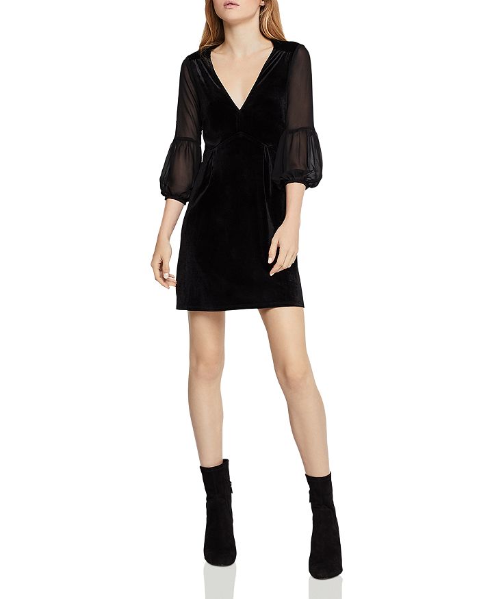 BCBGeneration Chiffon Sleeve Velvet Dress Bloomingdale s