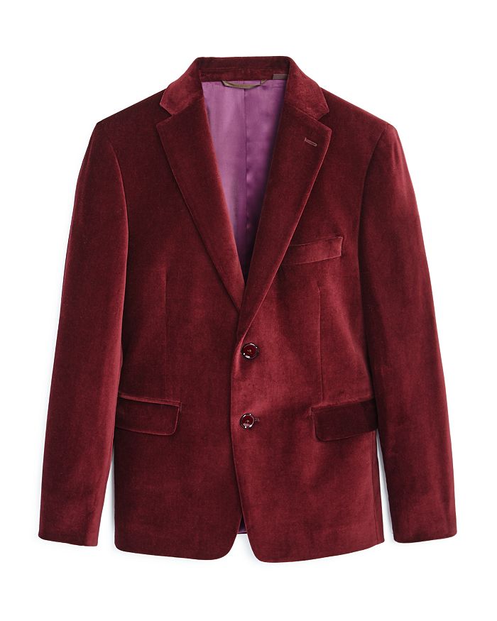 Boys red cheap velvet jacket