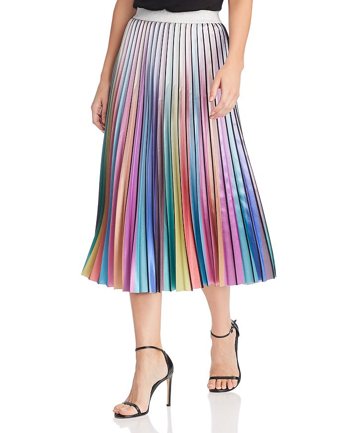 Lucy Paris Rainbow Pleated Midi Skirt | Bloomingdale's