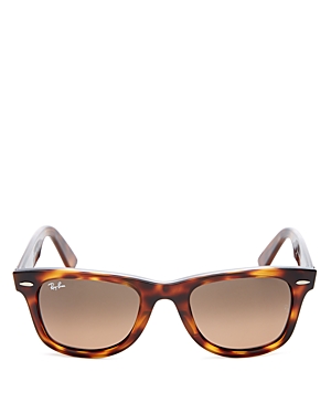 Ray Ban Ray-ban Unisex Wayfarer Sunglasses, 50mm In Tortoise Brown/brown Gradient