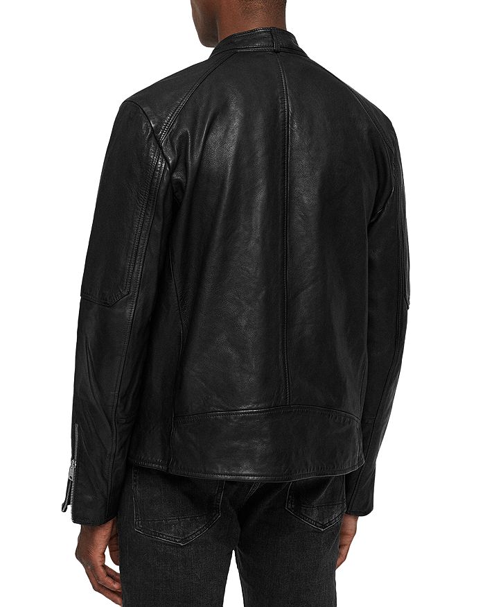 Shop Allsaints Cora Leather Moto Jacket In Jet Black