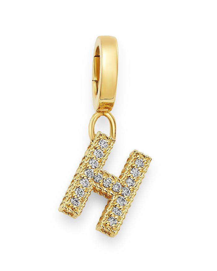 Roberto Coin 18k Yellow Gold Diamond Initial Charm In H/gold