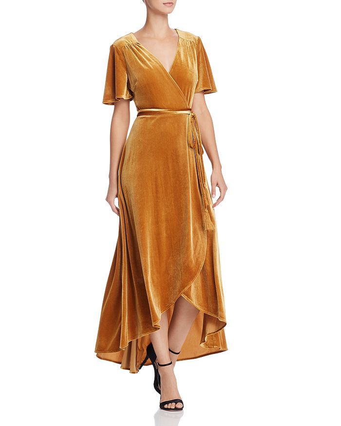 AQUA Velvet Maxi Wrap Dress - 100% Exclusive | Bloomingdale's