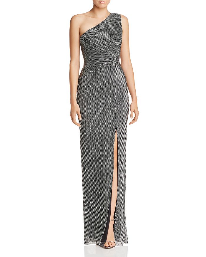 Adrianna Papell One Shoulder Chainmail Gown Bloomingdale s