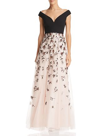 BCBGMAXAZRIA Embellished Off-the-Shoulder Gown | Bloomingdale's