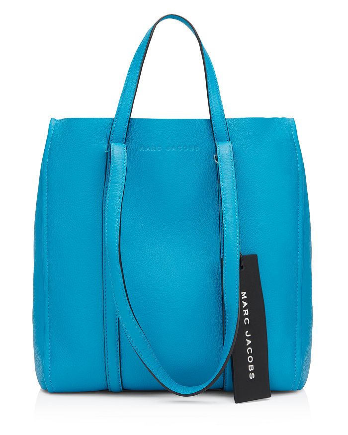 Marc Jacobs Tag 27 Pebbled Leather Tote In Bright Blue