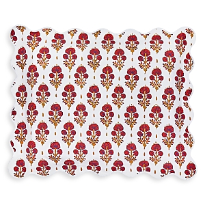Matouk Lulu Dk For Joplin Quilted Standard Sham In Indian Red
