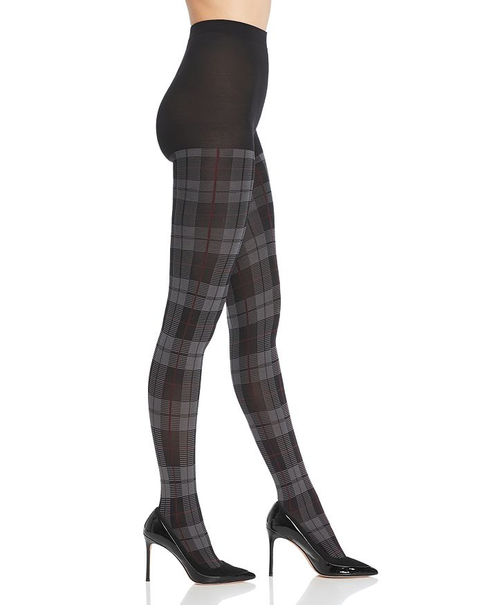 HUE Control Top Plaid Tights Bloomingdale's