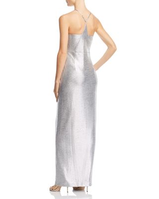 metallic spaghetti strap dress Metallic Spaghetti Strap Printed Tiered Midi Dress
