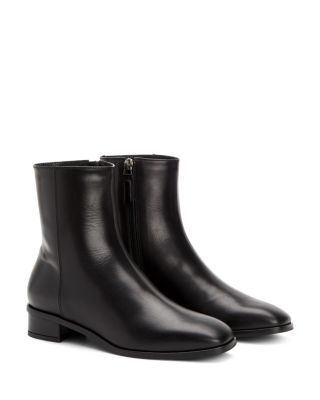 low block heel black boots