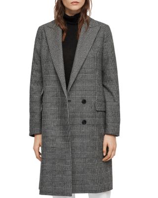 allsaints plaid coat