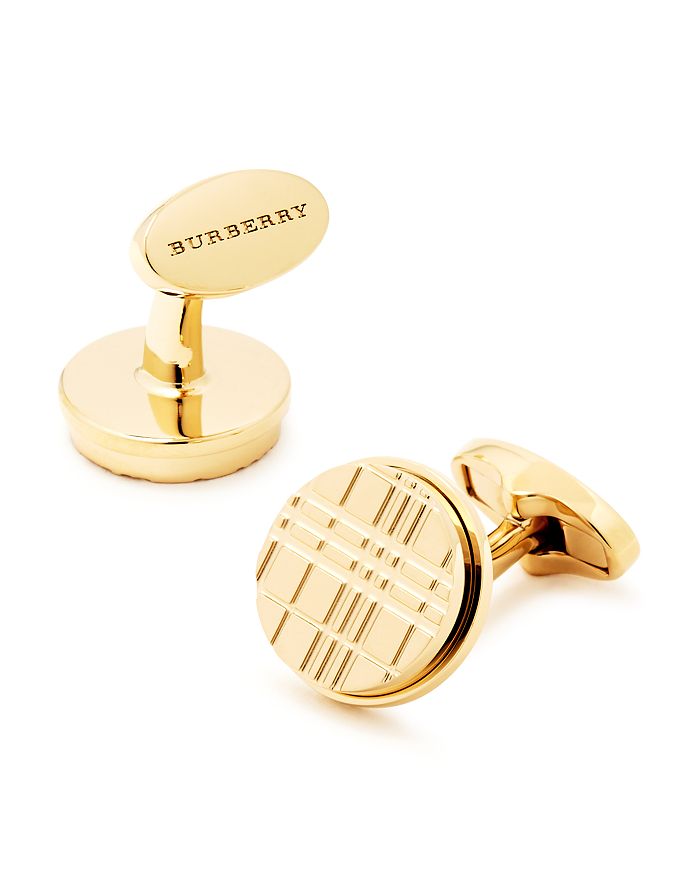 Burberry Engraved Check Round Cufflinks Bloomingdale's