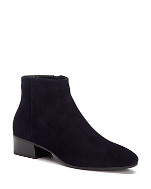 Aquatalia Women's Fuoco Weatherproof Low-heel Booties In Navy Suede