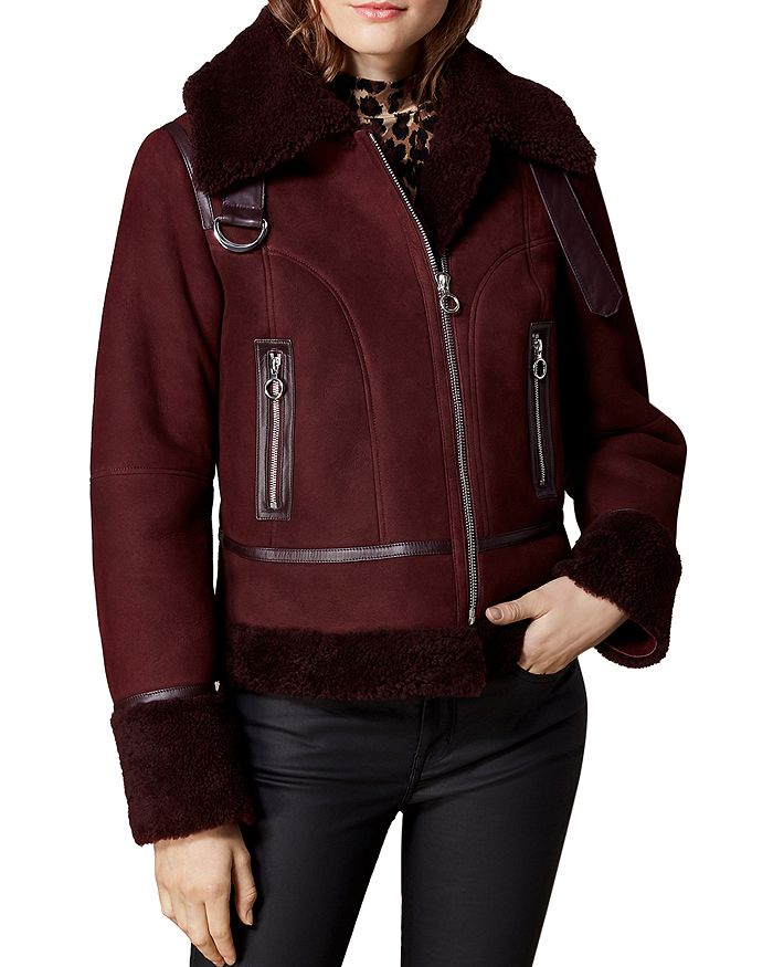 Karen millen shearling deals aviator jacket